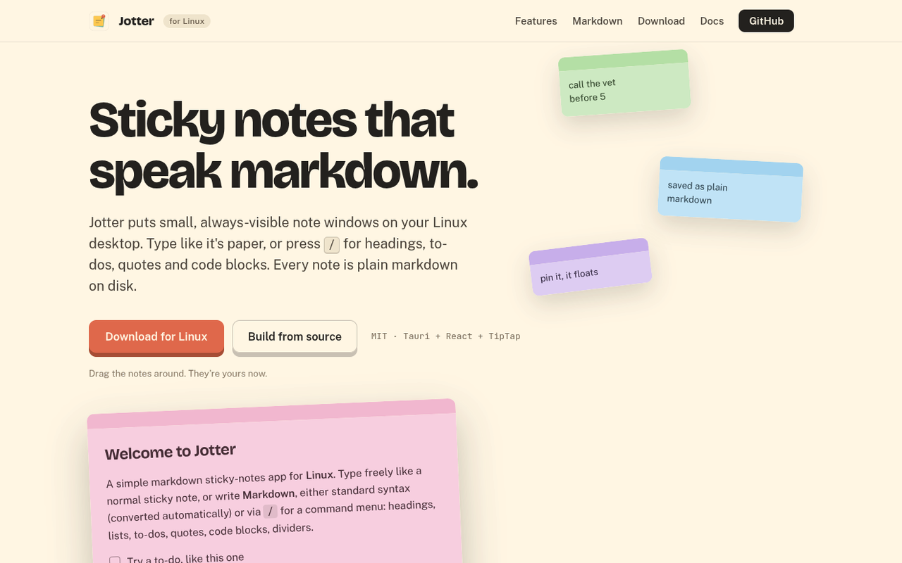 Jotter website